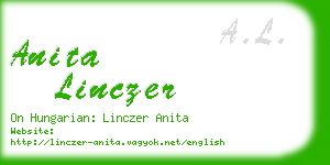 anita linczer business card